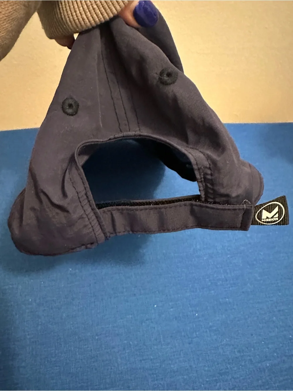 MISSION Navy Cooling Vented Performance Hat – Adjustable Unisex Fit